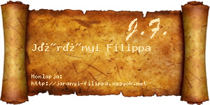 Járányi Filippa névjegykártya